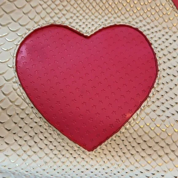 Princess Vera Wang Mermaid Scale Shoulder Tote Bag Pink White Hearts - Picture 3 of 9